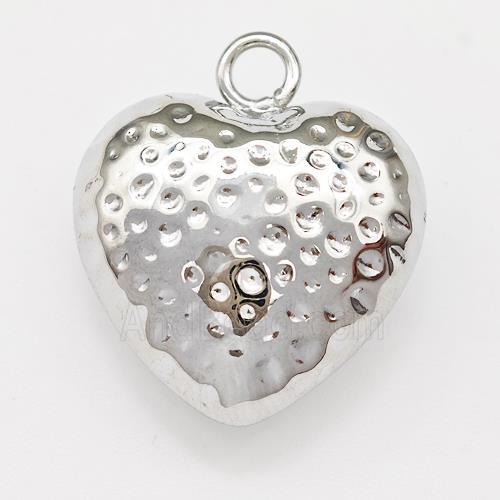 Copper Heart Pendant Hollow Platinum Plated