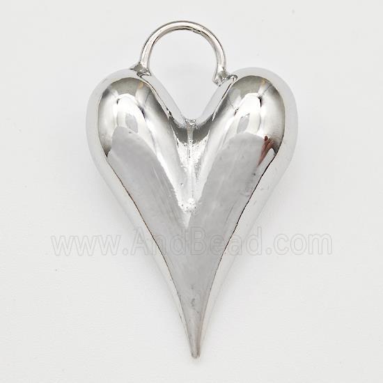 Copper Heart Pendant Hollow Platinum Plated