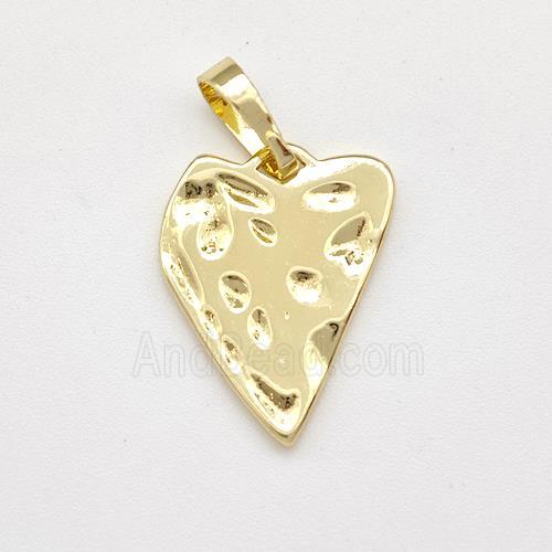 Copper Heart Pendant Hammered Gold Plated