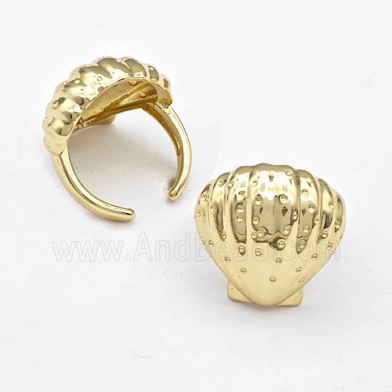 Copper Scallop Shell Rings Gold Plated