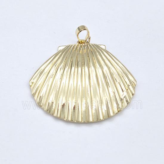 Copper Scallop Shell Pendant Gold Plated