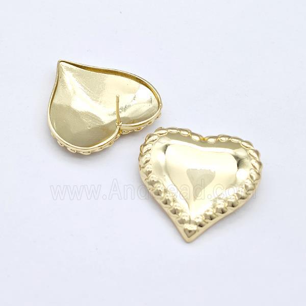 Copper Heart Stud Earrings Gold Plated