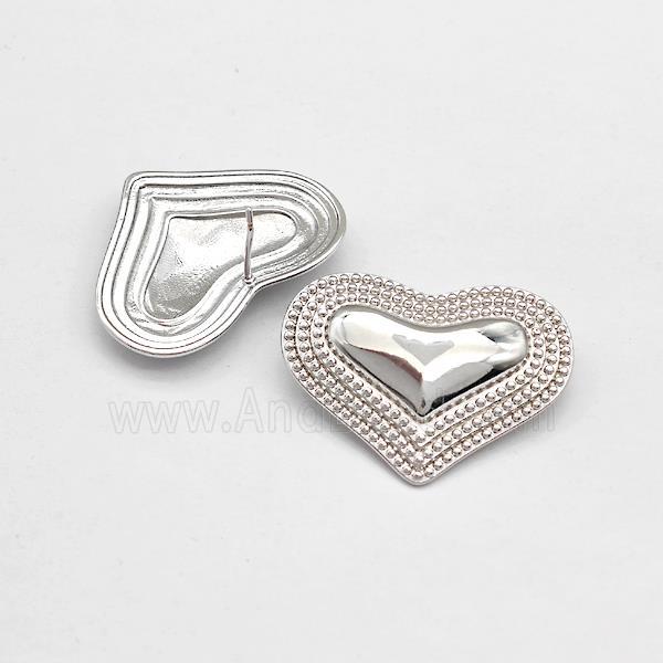 Copper Heart Stud Earrings Platinum Plated
