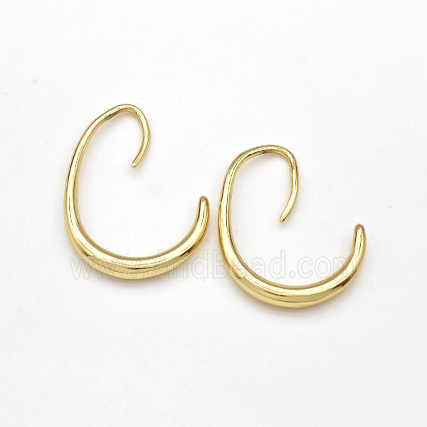Copper Hook Earrings Gold Plated