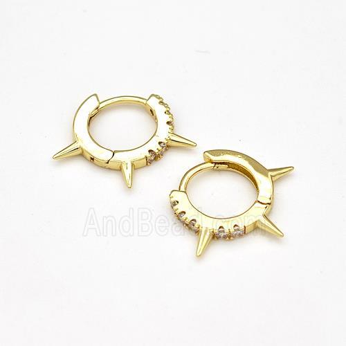 Copper Spike Hoop Earrings Pave Zirconia Piercing Septum Gold Plated