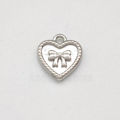Copper Heart Pendant Bowknot Platinum Plated