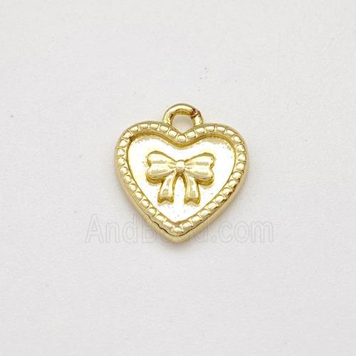 Copper Heart Pendant Bowknot Gold Plated