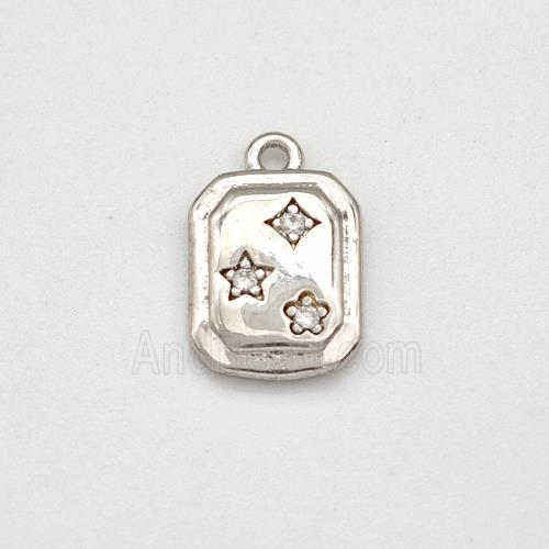 Copper Star Pendant Pave Zirconia Platinum Plated