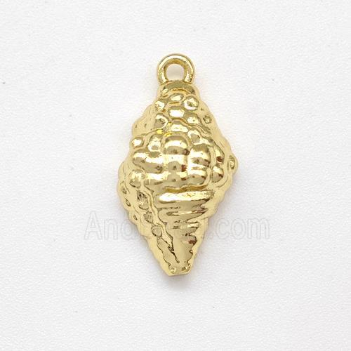 Conch Shell Charms Copper Pendant Gold Plated