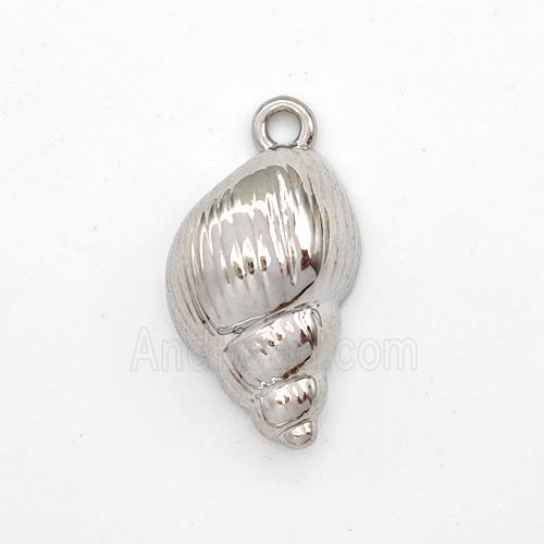 Conch Shell Charms Copper Pendant Platinum Plated
