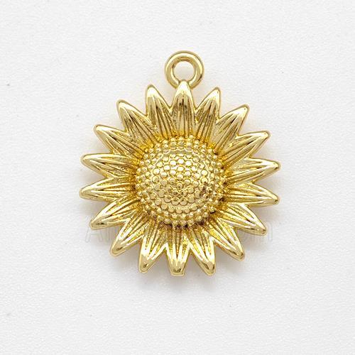 Copper Sunflower Pendant Gold Plated