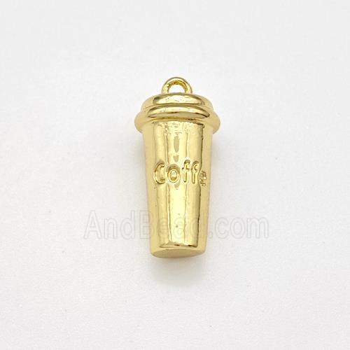 Coffee Cup Charms Copper Pendant Gold Plated