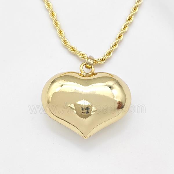 Copper Heart Necklace Gold Plated