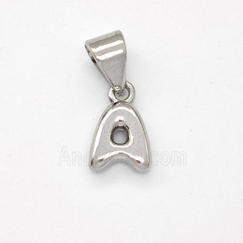 Copper Letter-A Pendant Platinum Plated