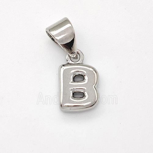 Copper Letter-B Pendant Platinum Plated