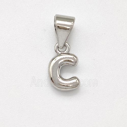 Copper Letter-C Pendant Platinum Plated