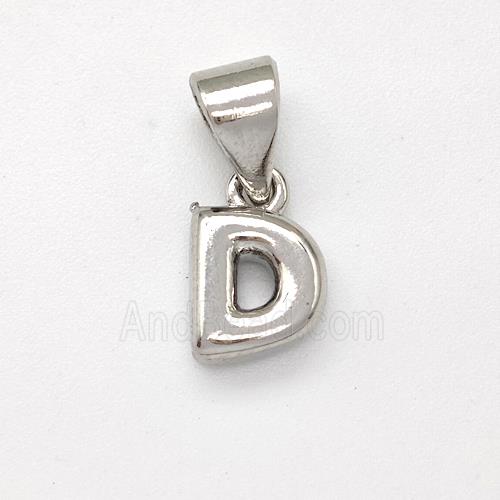 Copper Letter-D Pendant Platinum Plated
