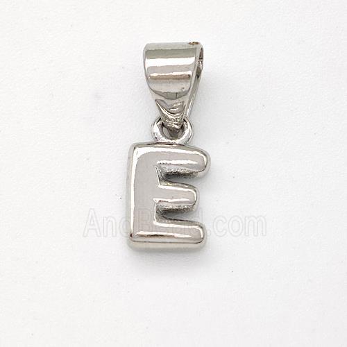Copper Letter-E Pendant Platinum Plated