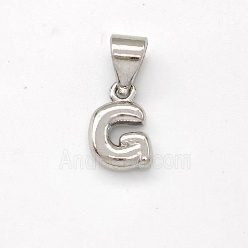 Copper Letter-G Pendant Platinum Plated
