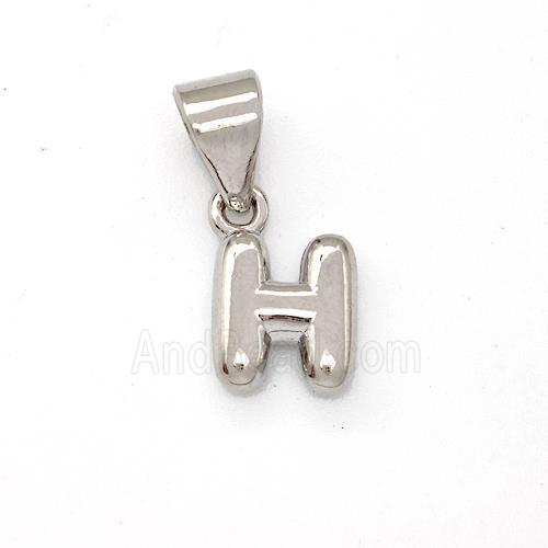 Copper Letter-H Pendant Platinum Plated