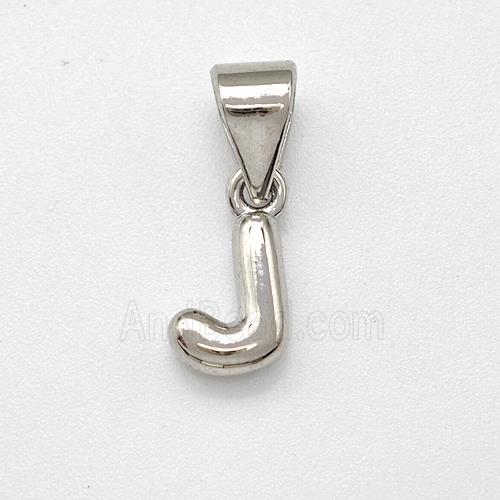 Copper Letter-J Pendant Platinum Plated