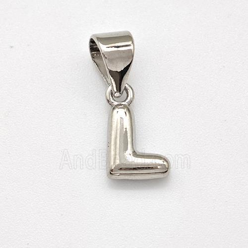Copper Letter-L Pendant Platinum Plated