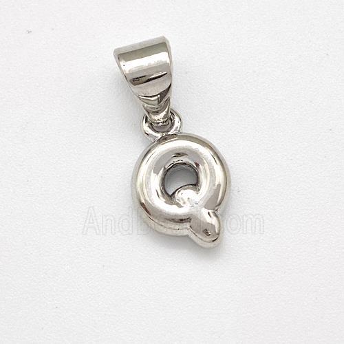 Copper Letter-Q Pendant Platinum Plated