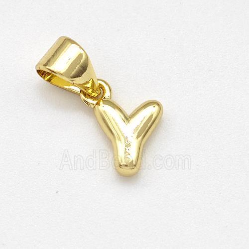 Copper Letter-Y Pendant Gold Plated