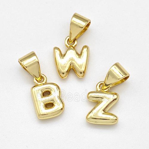 Copper Alphabet Pendant Mixed Letters Gold Plated