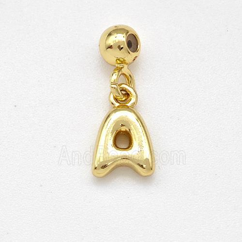 Copper Letter-A Pendant Gold Plated