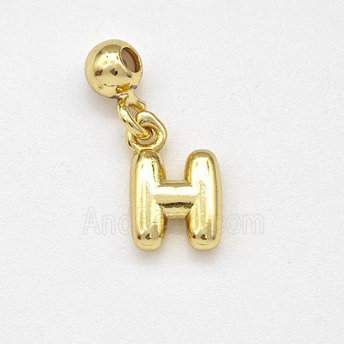 Copper Letter-H Pendant Gold Plated