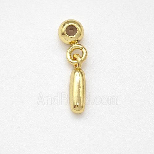 Copper Letter-I Pendant Gold Plated
