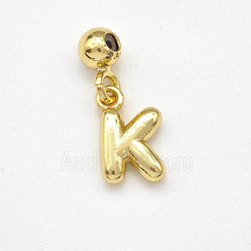 Copper Letter-K Pendant Gold Plated