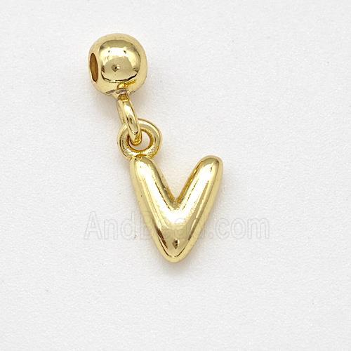 Copper Letter-V Pendant Gold Plated