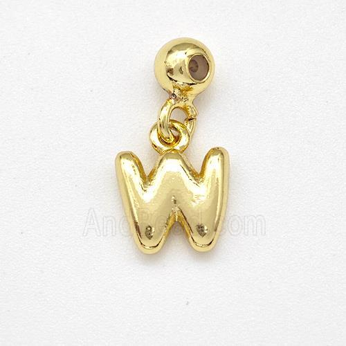 Copper Letter-W Pendant Gold Plated