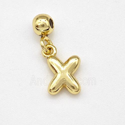 Copper Letter-X Pendant Gold Plated