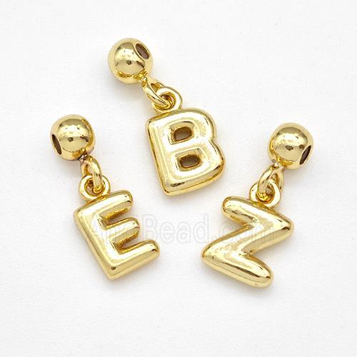 Copper Alphabet Pendant Mixed Letters Gold Plated