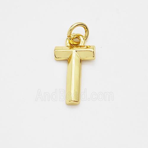 Copper Letter-T Pendant Gold Plated