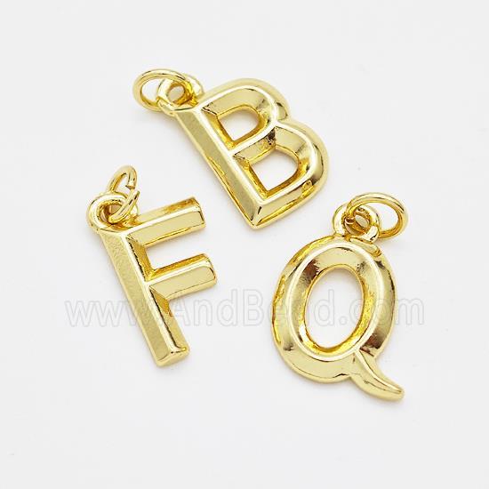 Copper Alphabet Pendant Mixed Letters Gold Plated