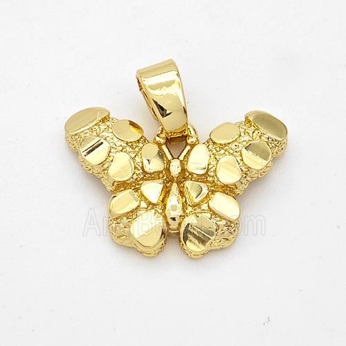 Copper Butterfly Pendant Nugget Gold Plated