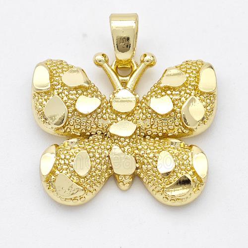 Copper Butterfly Pendant Nugget Gold Plated