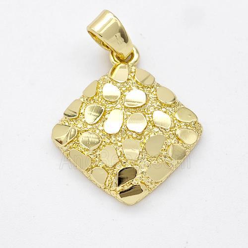 Copper Square Pendant Nugget Gold Plated