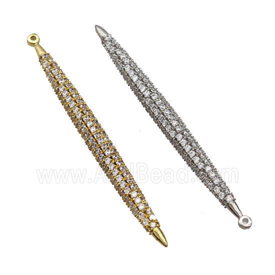 Copper Spike Pendant Micropave Zirconia Mixed