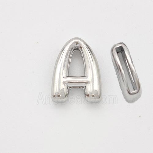 Copper Letter-A Beads Platinum Plated