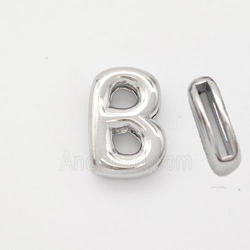 Copper Letter-B Beads Platinum Plated
