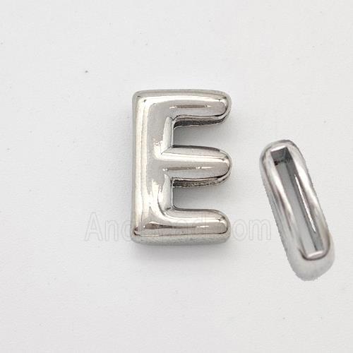 Copper Letter-E Beads Platinum Plated