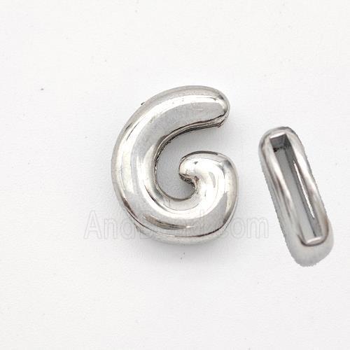 Copper Letter-G Beads Platinum Plated