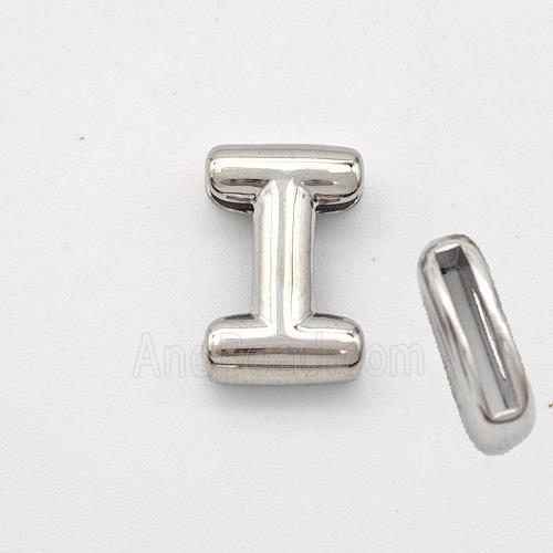 Copper Letter-I Beads Platinum Plated