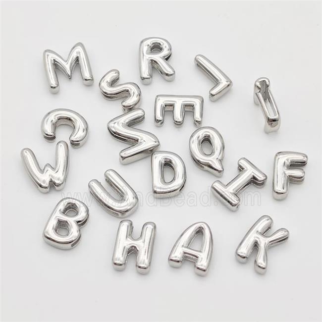 Copper Alphabet Beads Mix Letters Platinum Plated
