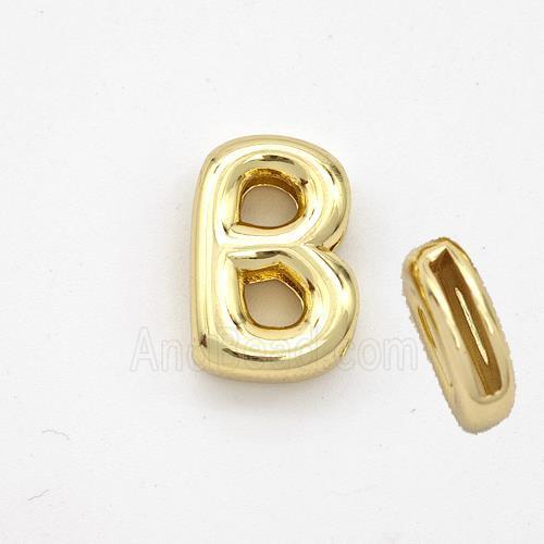 Copper Letter-B Beads Gold Plated